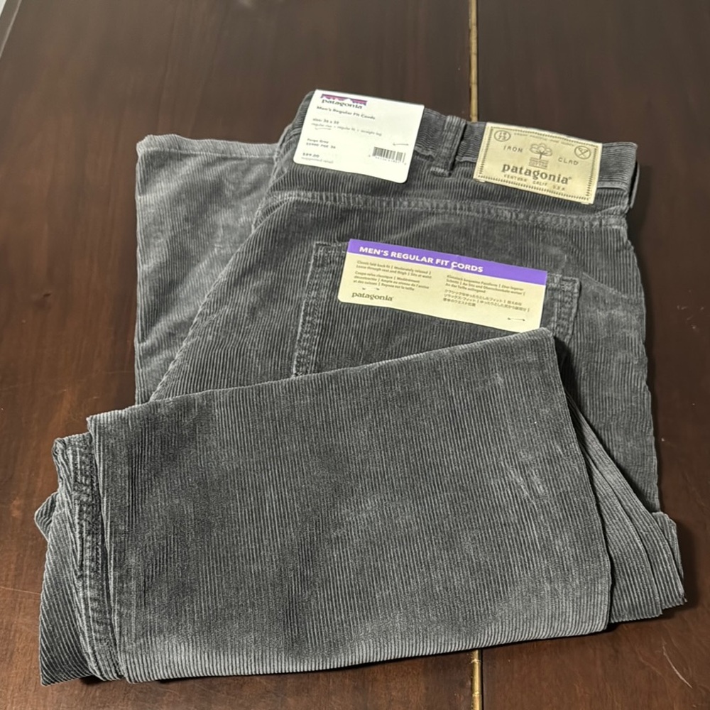 Patagonia Gray Men's Corduroy Jeans Men’s 36/32 Straight Regular Fit